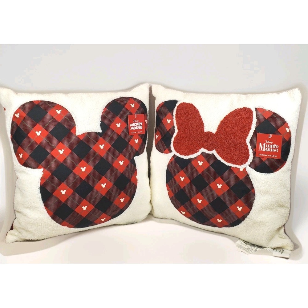 Christmas Throw Pillow Mickey Mouse & Minnie‎ Mouse Disney New with tags (2)